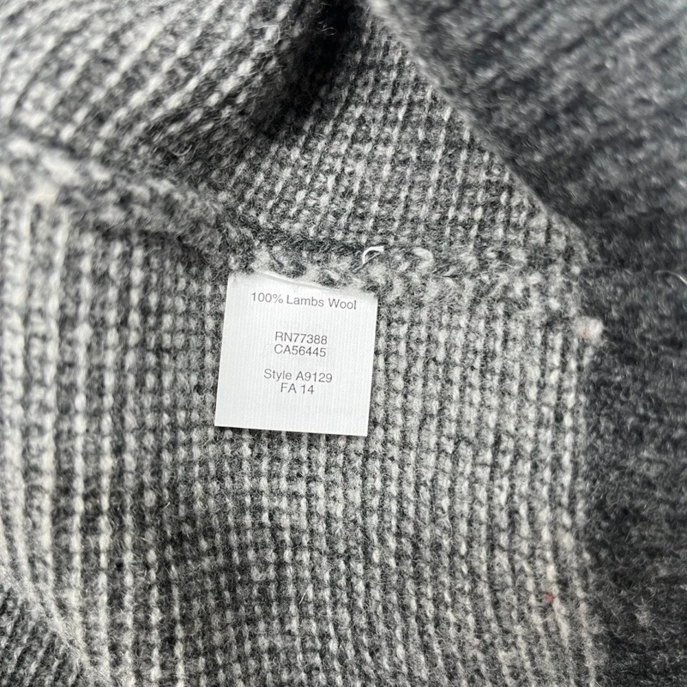 J. Crew Lambswool Sweater Gray Large Textured Knit Crewneck A9129 FA14 Vintage‎